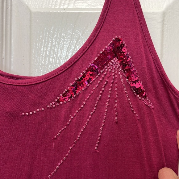 $2! 5 for $10 🔥 French Connection Tank Top Wine Purple Sz Large - Picture 2 of 6